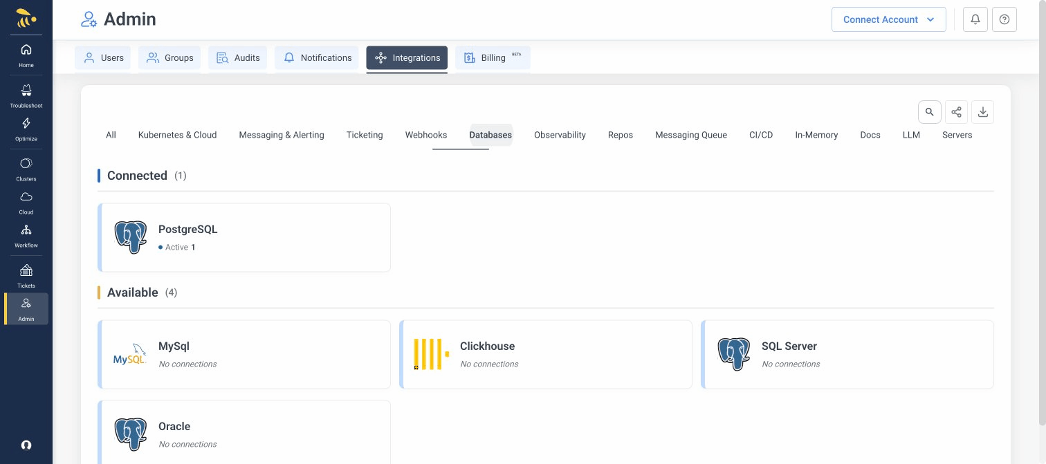 Databases tab